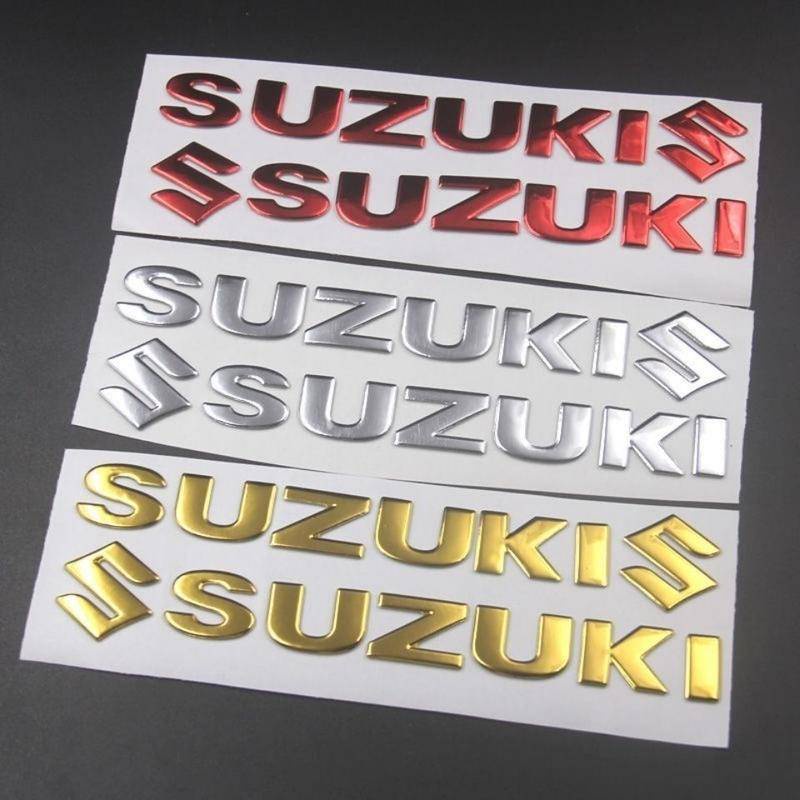適用於鈴木機車身貼改裝貼花3D立體軟膠SUZUKI字母貼油箱貼