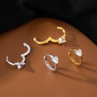 簡約韓國愛心耳環女士 Hikaw 2023 新款潮鑽石穿孔耳環配飾首飾