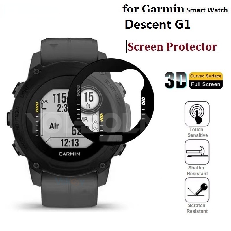 適用於Garmin Descent G1手錶3D軟屏保護膜 全覆蓋防刮保護膜佳明Descent G1熒幕保護貼膜