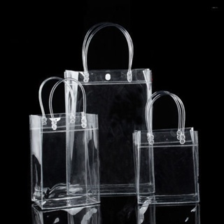 便攜式全新透明透明手提袋塑料單肩手提包禮品袋