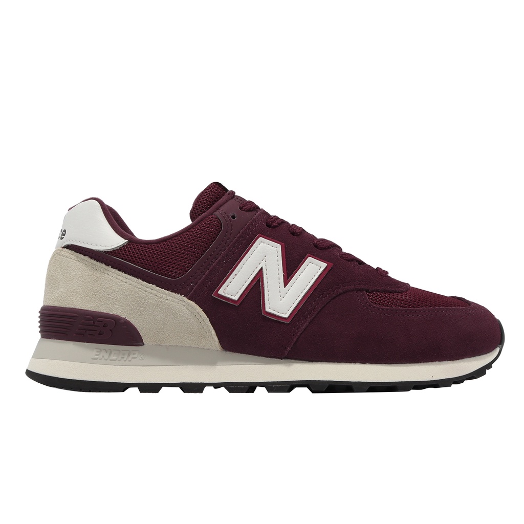 New Balance 574 酒紅 白 NB 經典 復古 麂皮 網布 男鞋 女鞋 [YUBO] U574AW2 D