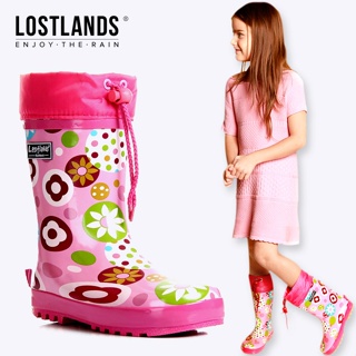 時尚橡膠靴環保卡通兒童公主雨鞋女童女孩刷毛保暖雨靴舒適膠鞋
