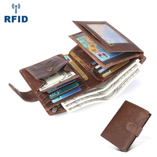 男士錢包rfid多卡位休閒復古真皮錢包大容量手拿包零錢包