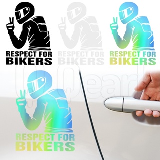 [尊重騎自行車的人] 文字 3D 乙烯基貼紙汽車摩托車 / 電動車貼花裝飾 / DIY 創意防水反光貼紙 / 潮流酷自粘