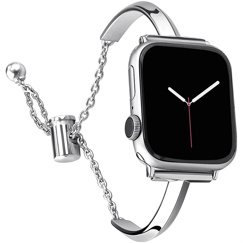豪華錶帶女士鑽石鋼錶帶手鍊兼容 Apple Watch Series 8 7 41 45mm 6 Se 5 4 IWat