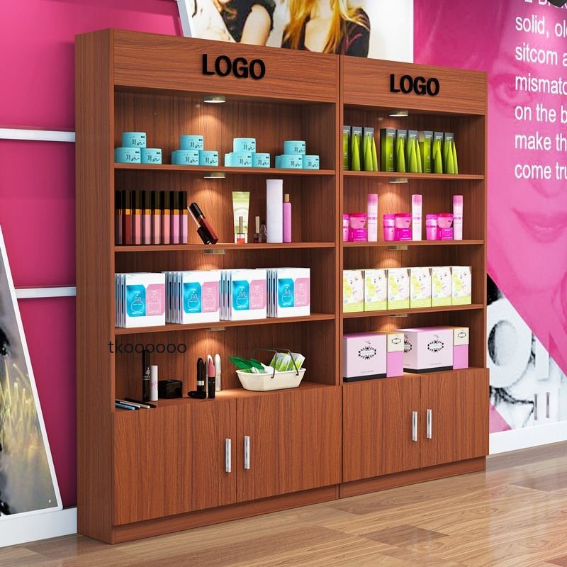 化妝品展示櫃 簡約現代展櫃 貨櫃 陳列櫃 美容院產品貨架 展示架隔斷櫃