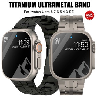 鈦金屬錶帶錶帶手鍊相容 Apple Watch 49mm UItra iWatch Series 8 7 45mm 41