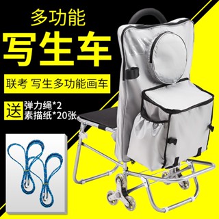 美術專用畫車 戶外寫生拉桿美術生藝考小推車 聯考校考集訓畫包推車 多功能美術車畫袋車拖車 爬樓梯小拉車大容量