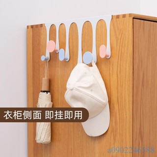 附發票~ 門後掛鈎置物架 家用置物架 門後掛鈎 掛衣架 衣櫃櫃子外側面掛衣鈎 包包掛架 免打孔門上置物架