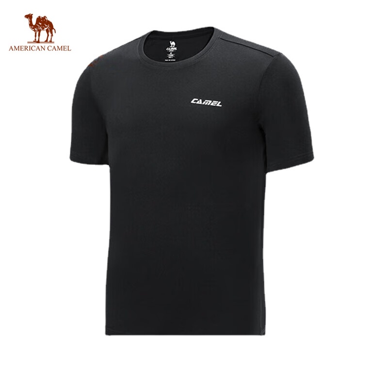 American CAMEL運動T恤男士潮流圓領短袖寬鬆時尚短袖襯衫