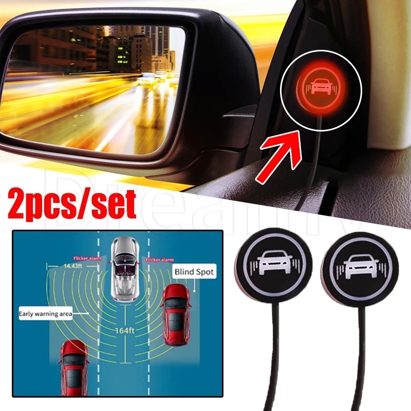 2 件裝駕駛輔助倒車信號指示燈通用實用安全駕駛蜂鳴器警報器 BSD 警示燈汽車盲點雷達檢測監控系統