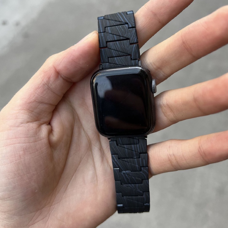 碳纖維花紋錶帶鋼帶適用於apple Watch ultraS8 7 6 5 4 Se 49/45/44/42/41/40