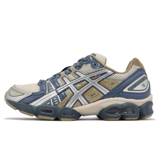 Asics 休閒鞋 GEL-Nimbus 9 復古慢跑鞋 卡其 銀 藍 亞瑟士 男鞋 【ACS】 1201A424251