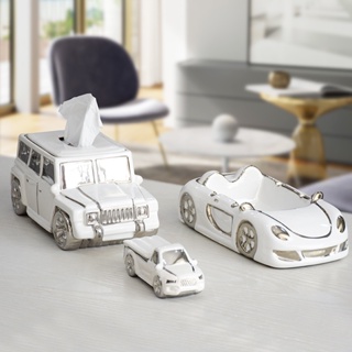 創意個性汽車擺件 煙灰缸 家居客廳高端桌面收納裝飾紙巾盒