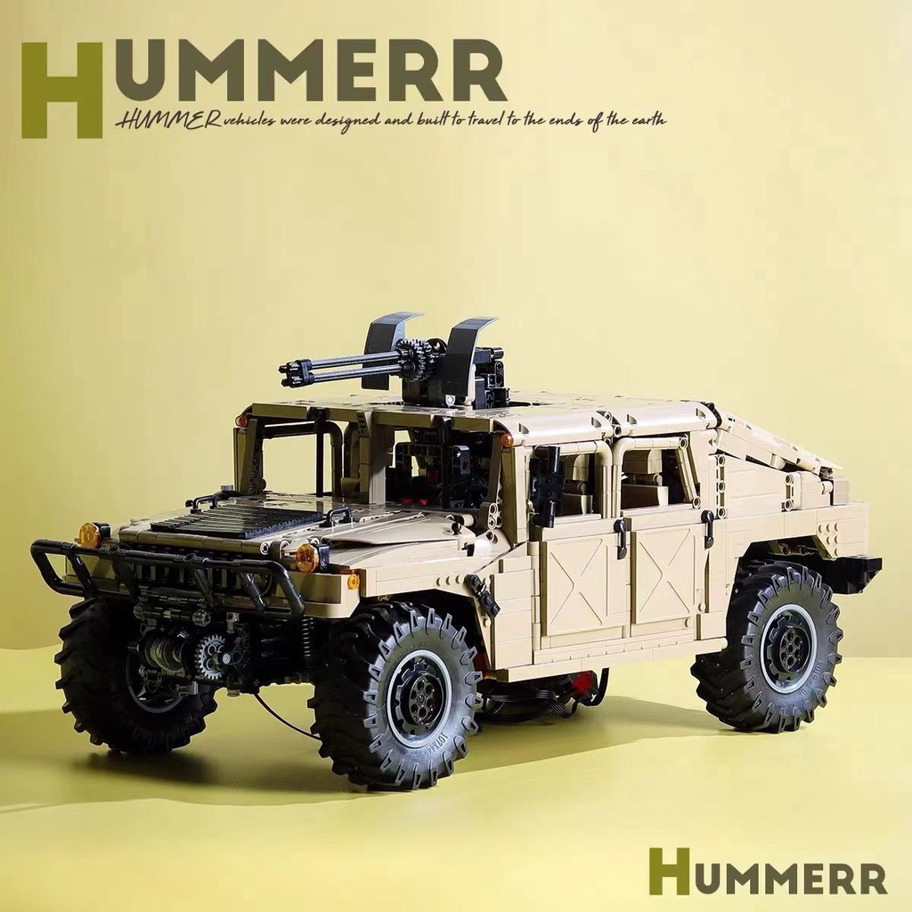 雙鷹CaDA咔搭C61036 HUMMERR 軍用四驅悍馬越野車 高難度拼裝模型 積木玩具 汽車模型玩具 台灣現貨