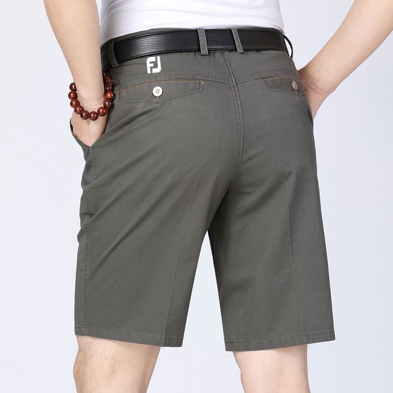 FJ高爾夫運動褲裝100%純棉短褲夏季薄款直筒寬鬆休閒男褲高爾夫球褲