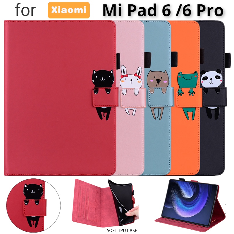 XIAOMI MI 適用於小米 Mi Pad 6 Pro 11 英寸 2023 磁性錢包卡槽皮革翻蓋智能手機殼保護套