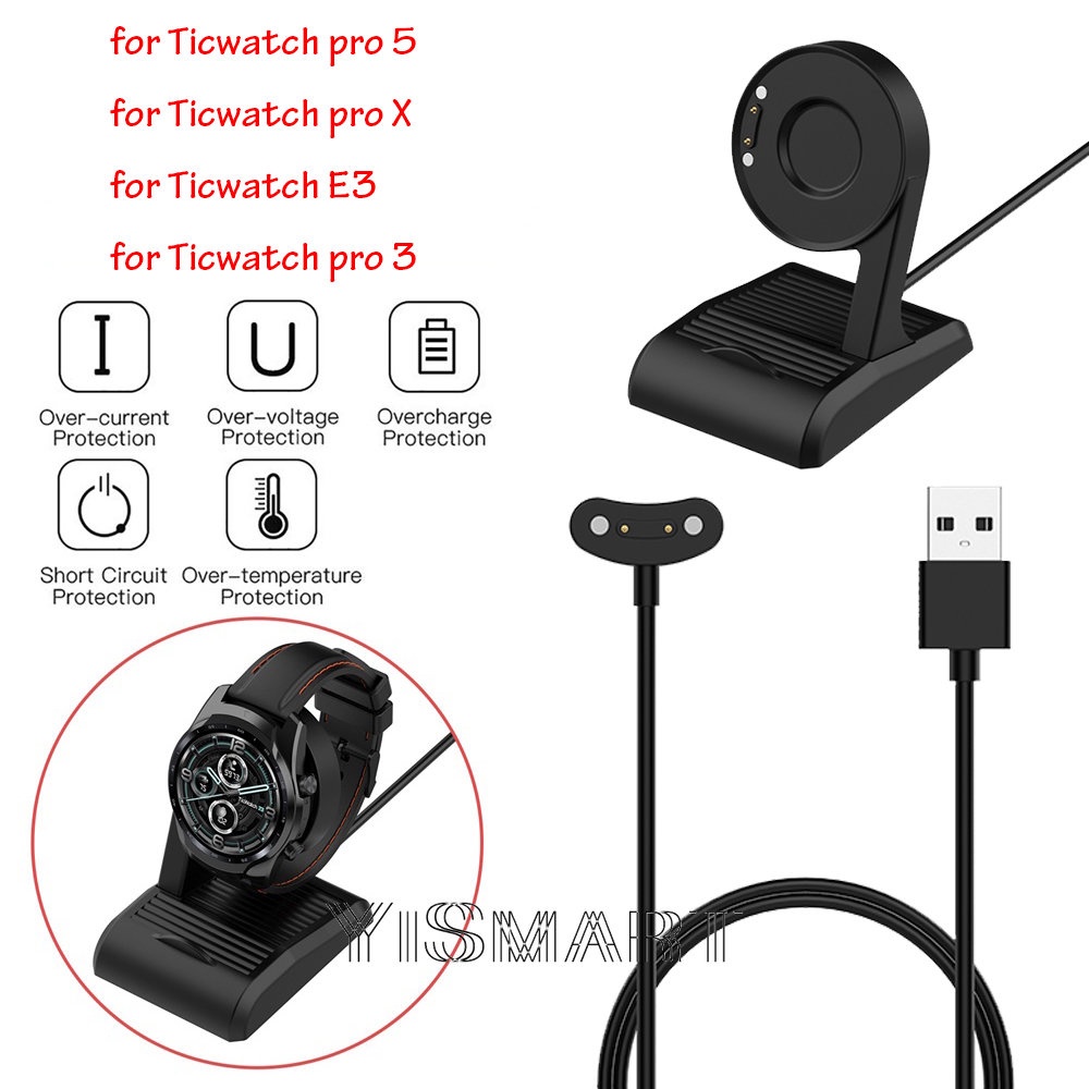 適用於 Ticwatch Pro 5 3 X USB 充電器 Pro3 Ultra GPS 充電線 座充