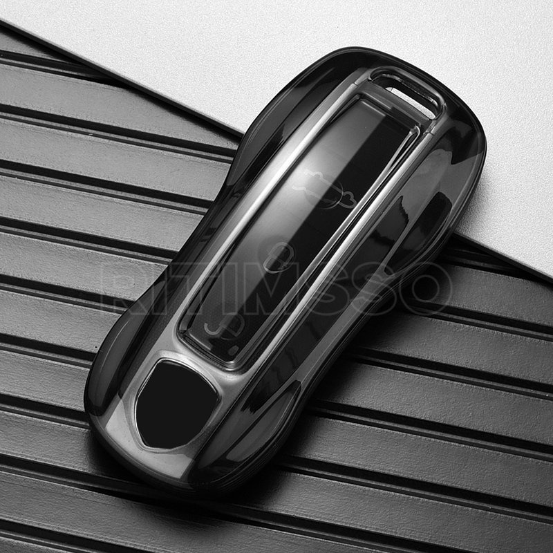 PORSCHE 透明 TPU 遙控鑰匙套外殼外殼適用於保時捷 Cayenne Panamera 911 992 系列 2