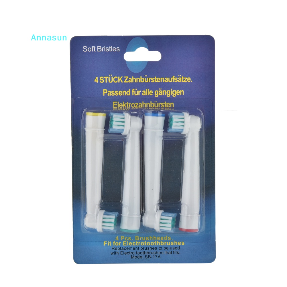 Annasun 全新 4 件裝 EB17-4 電動牙刷頭更換 
4 x 替換電動牙刷頭適用於 Braun Vitali