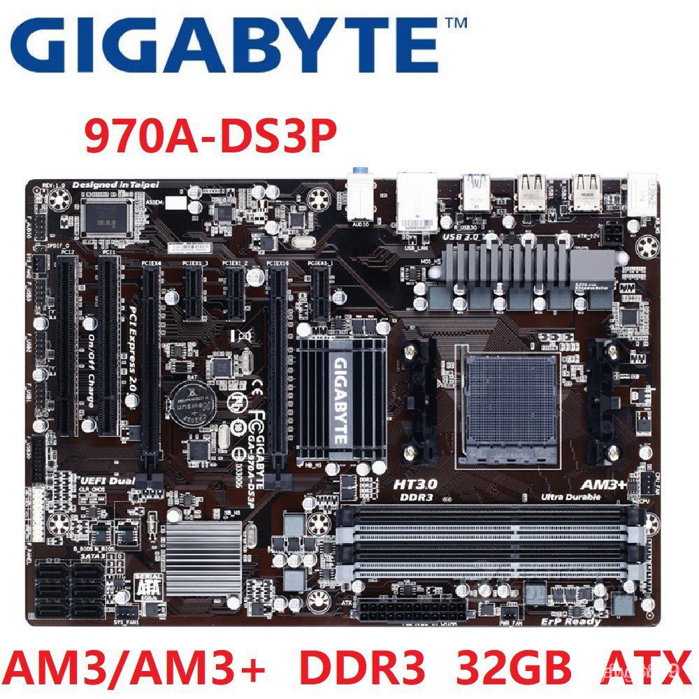 【正品現貨】*【品質保固】現貨技嘉二手主板 GA-970A-DS3P 插座 AM3/AM3+ DDR3 970A-DS3