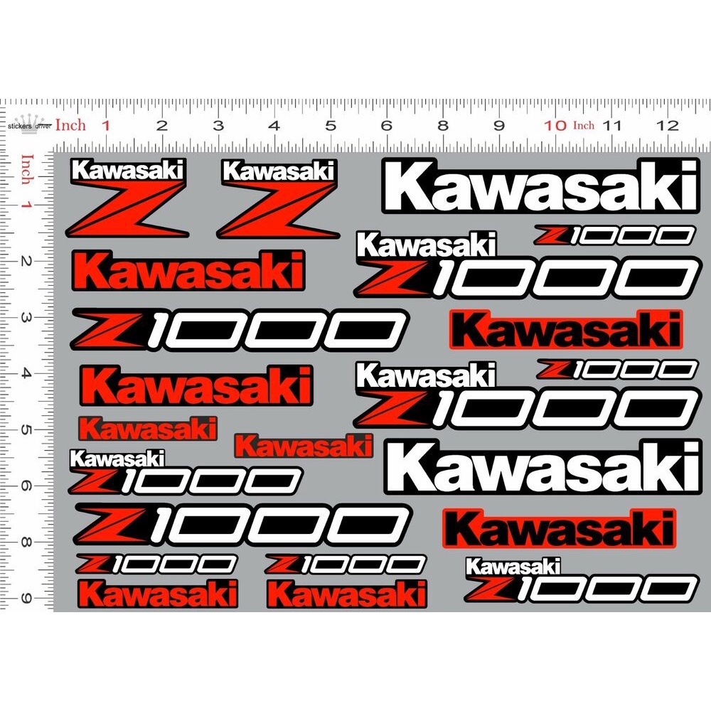 Kawasaki Z1000 貼花 Kawaski NINJA 貼紙套裝貼花摩托車司機紅色