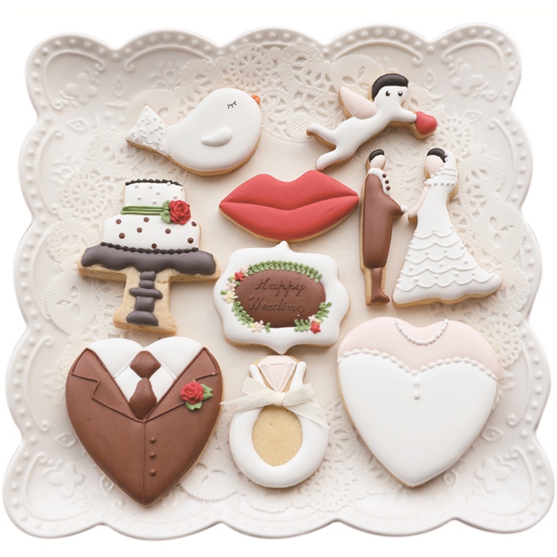 【餅乾模具】送教學 情人節婚禮 9件套 烤箱蛋糕模 DIY烘焙 新手 餅乾模具 不鏽鋼