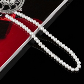 【精美首飾屋】仿珍珠玻璃項鍊8mm拍照首飾百搭項飾 白色珍珠飾品項鍊