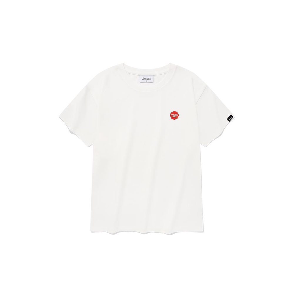 [COVERNAT]  女式三葉草LOGO印花 短袖T恤（白色） [G8]