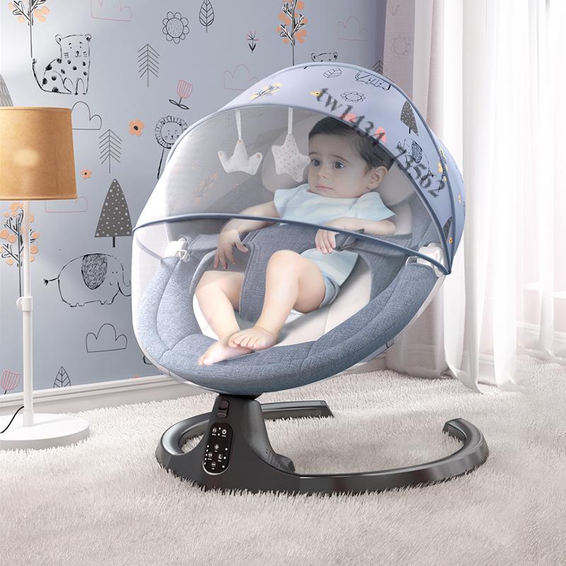 【廠家直銷】免運 嬰兒電動搖搖椅哄娃神器新生兒寶寶哄睡搖籃床帶娃睡覺安撫椅躺椅