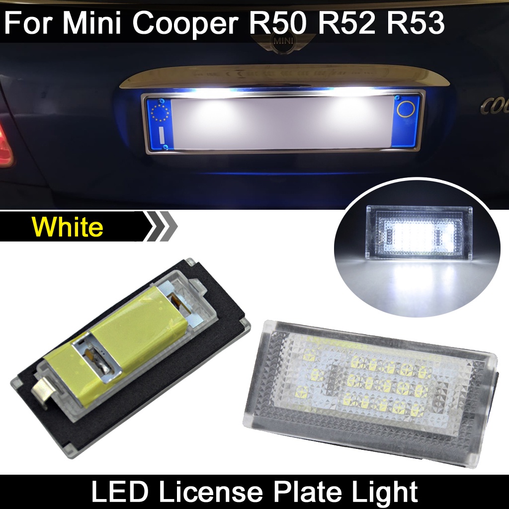 2 件裝高亮度白色 LED 車牌燈適用於 Mini Cooper R50 2002-2006 敞篷車 R52 2004-