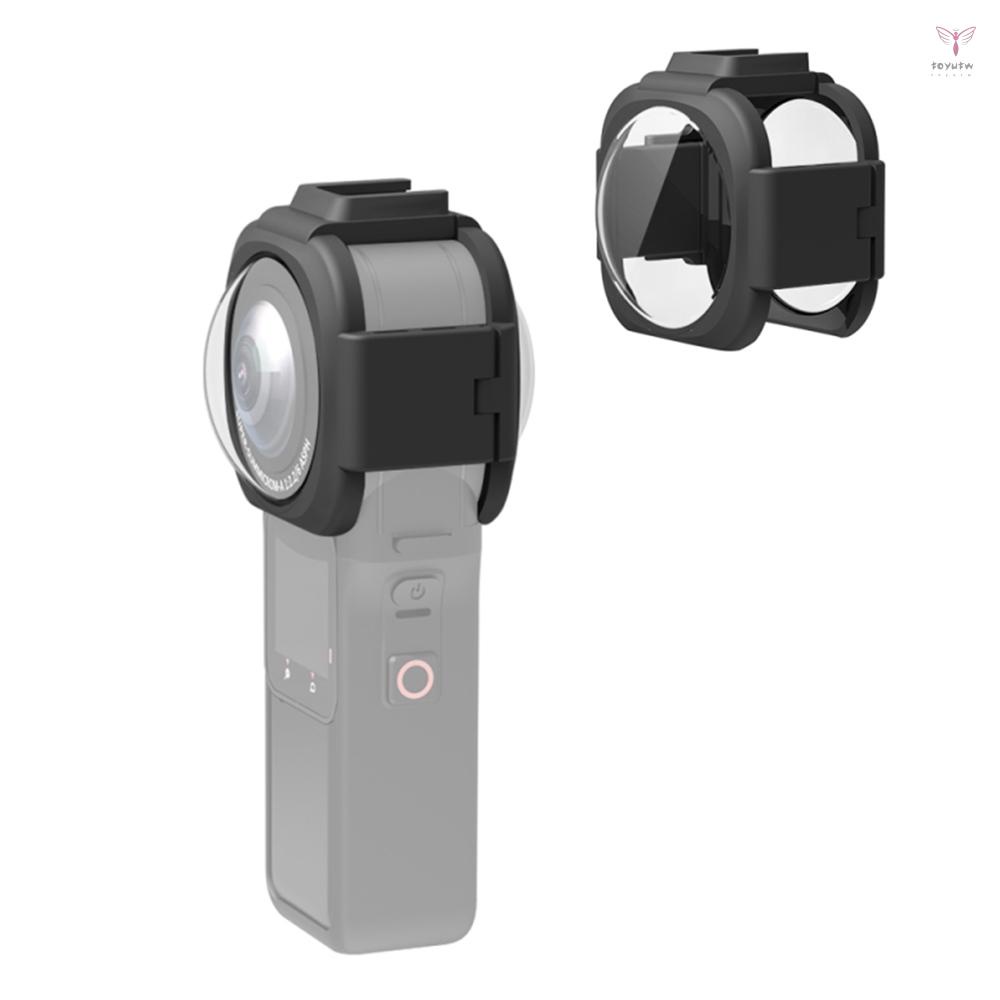 PLUZ鏡頭防護鏡頭防護罩，帶冷鞋安裝，兼容Insta360 ONE RS 1英寸360版動作相機
