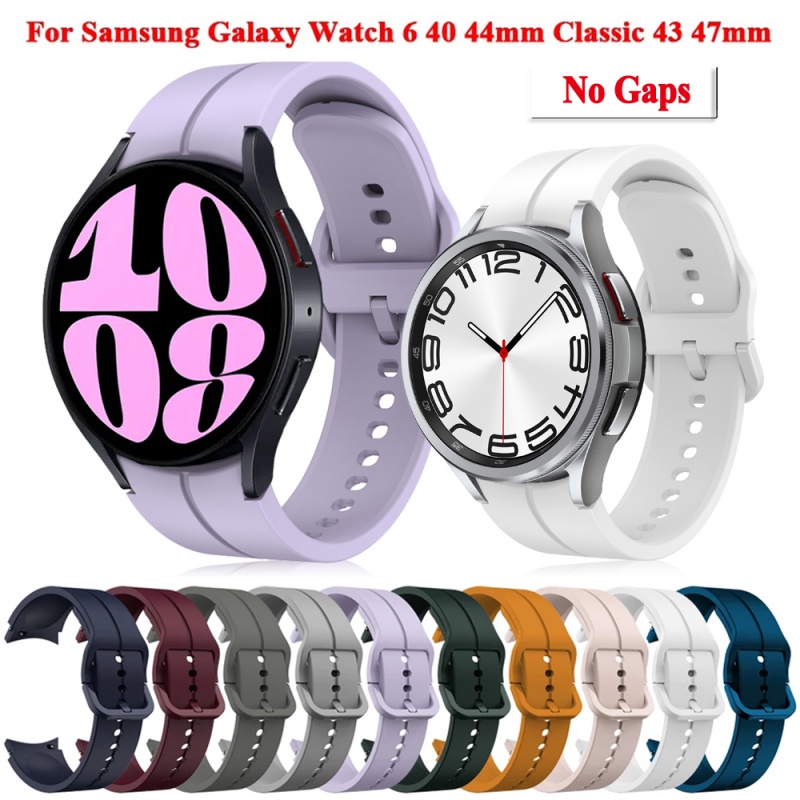 適用於三星 Galaxy Watch 6/4/5/Pro 45 44 40 47 43mm 6 classic 硅膠錶帶