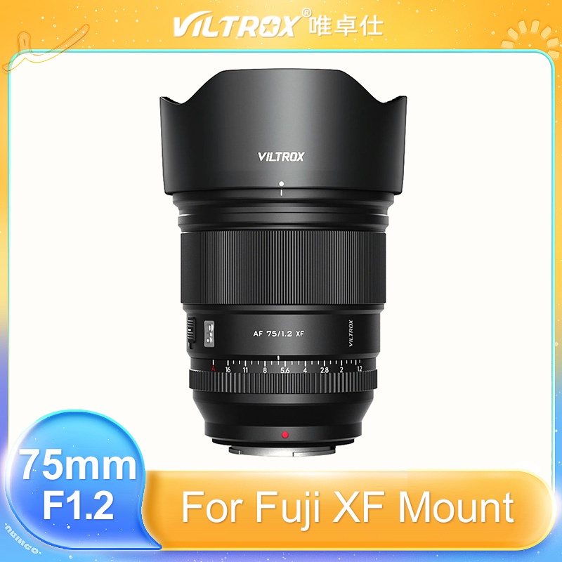 FUJIFILM Viltrox 75mm F1.2 鏡頭自動對焦人像 APS-C 適用於富士 XF 索尼 E 尼康 Z