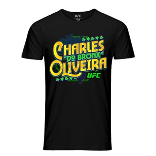 男士 UFC CHARLES“DO BRONX”OLIVEIRA 圖案 T 恤 - 黑色 UFC TJ DILLASHA