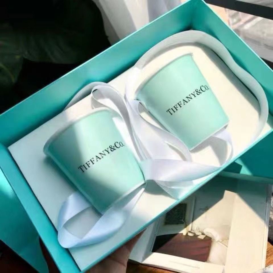 【家居】Tiffany蒂芙尼藍對杯骨瓷陶瓷杯馬克杯咖啡杯情侶杯子一對情侶 RU34