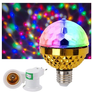 6w 旋轉水晶魔球 RGB LED 舞檯燈泡 E27 燈,用於迪斯科派對 DJ 聖誕效果