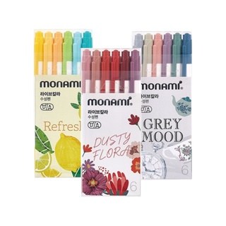 Monami Live Color 6 Color Set / 活色水性記號筆 6色