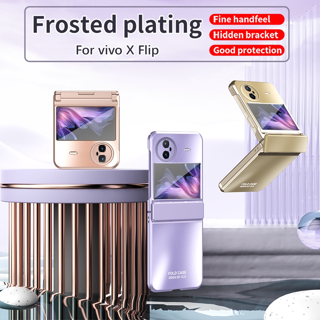 適用於 Vivo X Flip 可折疊防震平背保護啞光防刮保護套的 Vivo X Flip 親膚硬殼