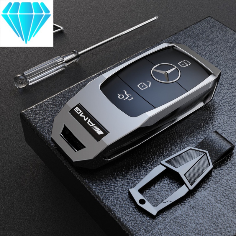 賓士Benz 鋅合金鑰匙套 AMG E200系列 A級 GLE鋼鐵鑰匙殼  C260L w213只感應鑰匙