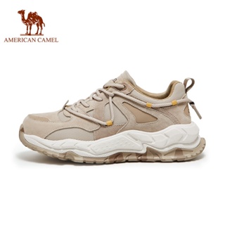 American CAMEL戶外男鞋輕便厚底拼接都市休閒耐磨透氣運動鞋
