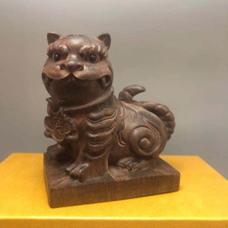 越南沉香木原木雕虎爺守護神黑虎大將軍天虎聖尊佛像家用供奉擺件 7公分高 10公分高