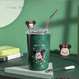Iris1 草莓熊網紅吸管杯 304不鏽鋼保溫杯 奶茶可樂杯咖啡杯