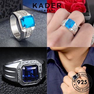 Kader Jewelry 祖母綠男士戒指原創簡約銀藍寶石 925 珠寶 M085