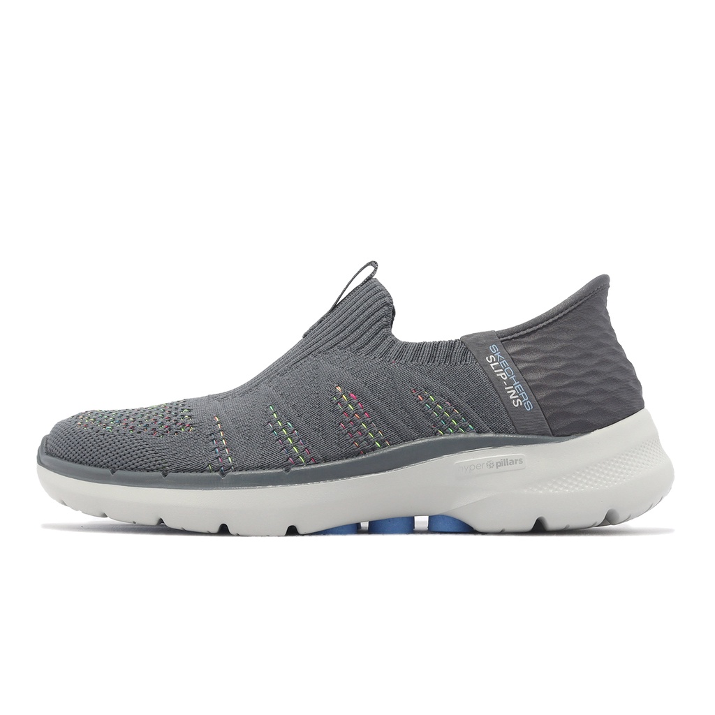 Skechers 休閒鞋 Go Walk 6 Slip-Ins 灰 襪套 健走鞋 女鞋 【ACS】 124566CCMT