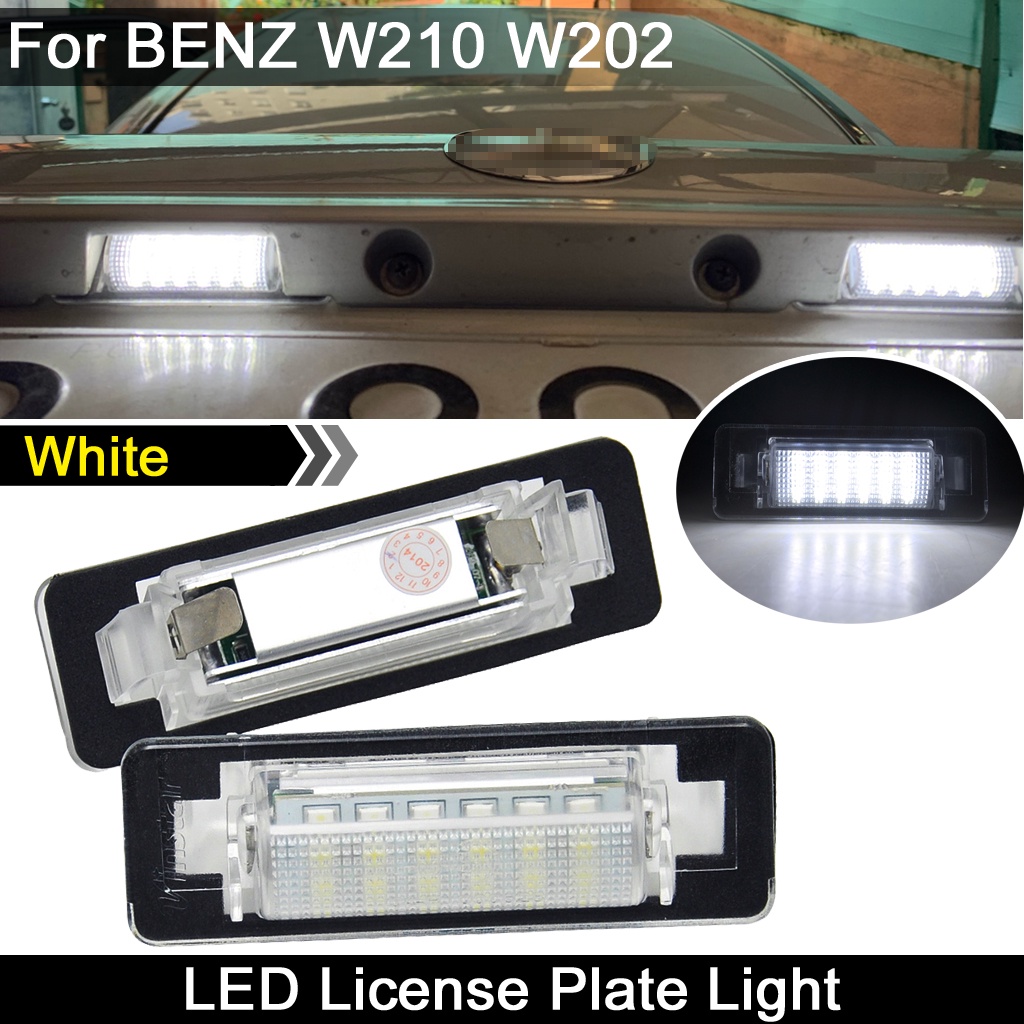 2 件裝 LED 牌照燈牌照燈適用於奔馳 E 級 W210 E200 E220 E320 E430 C 級 W202 C