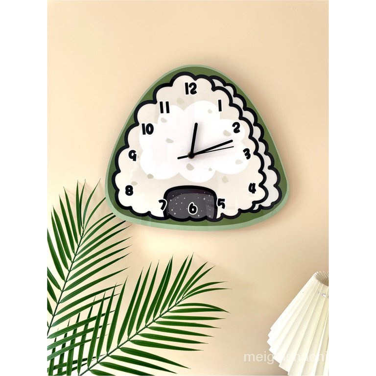 清倉卡通飯糰創意裝飾掛牆鐘錶日式餐廳壽司店餐廳個性靜音掛鐘時鐘
