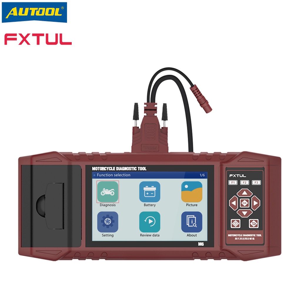 AUTOOL FXTUL M6機車診斷電腦 電瓶檢測儀 + OBD2  故障碼清除 CO怠速調整 山葉 三陽 光陽