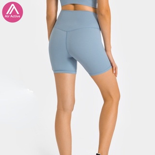 Air active 春夏新款素色瑜伽短褲 雙面磨毛緊身彈力運動三分褲