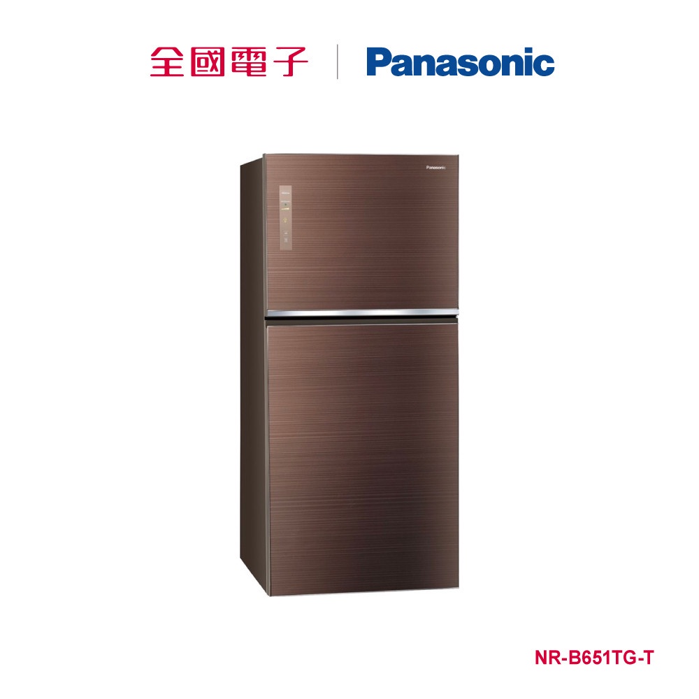 Panasonic 650L雙門變頻玻璃冰箱  NR-B651TG-T 【全國電子】